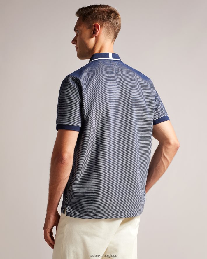 être Ted Baker Hommes polo rayé à manches courtes ellerby marine FR8J421341 vêtements