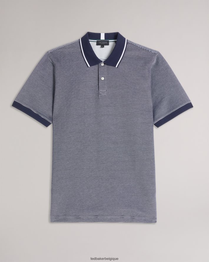 être Ted Baker Hommes polo rayé à manches courtes ellerby marine FR8J421341 vêtements