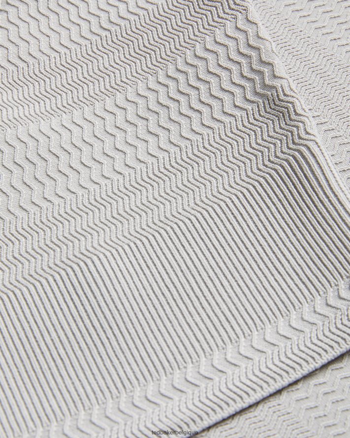 être Ted Baker Hommes polo texturé à manches courtes stree gris FR8J421363 vêtements