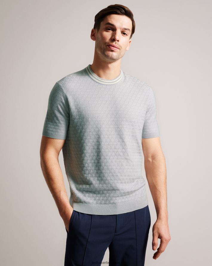 être Ted Baker Hommes t-shirt cousu à manches courtes hanam gris FR8J421461 vêtements