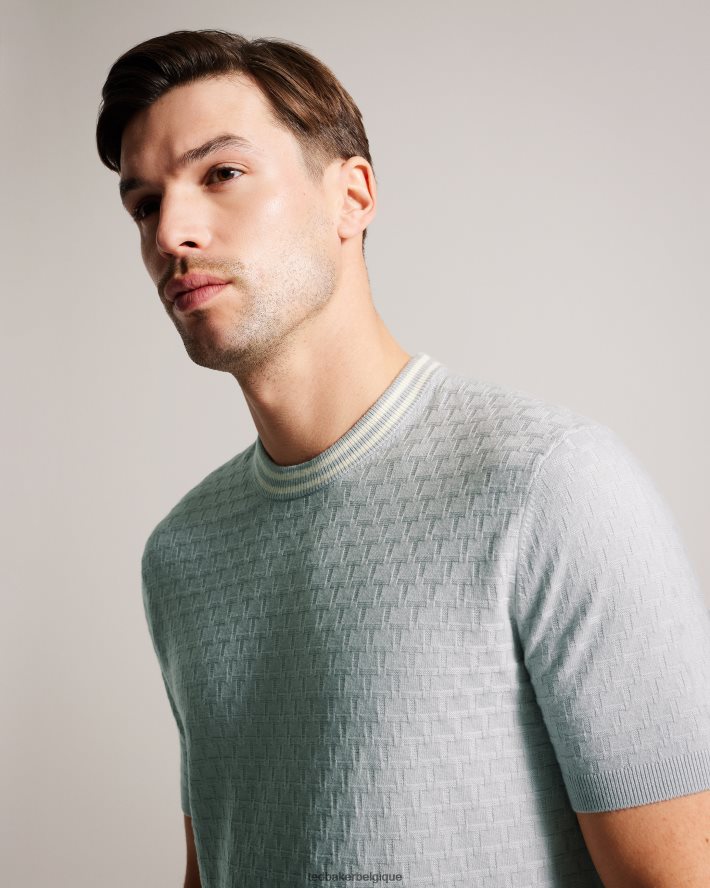 être Ted Baker Hommes t-shirt cousu à manches courtes hanam gris FR8J421461 vêtements