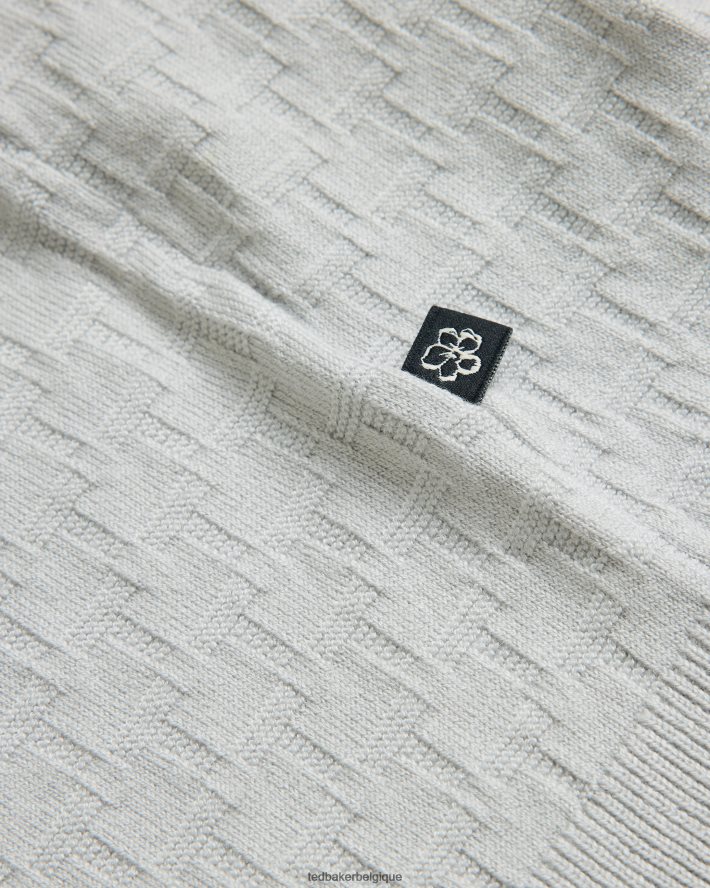 être Ted Baker Hommes t-shirt cousu à manches courtes hanam gris FR8J421461 vêtements