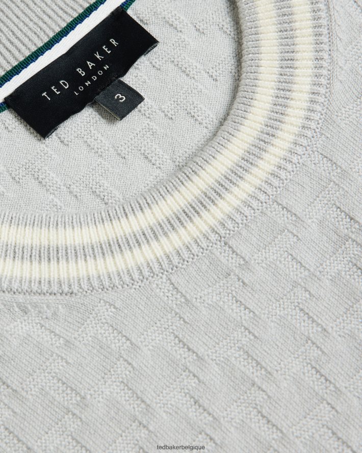 être Ted Baker Hommes t-shirt cousu à manches courtes hanam gris FR8J421461 vêtements