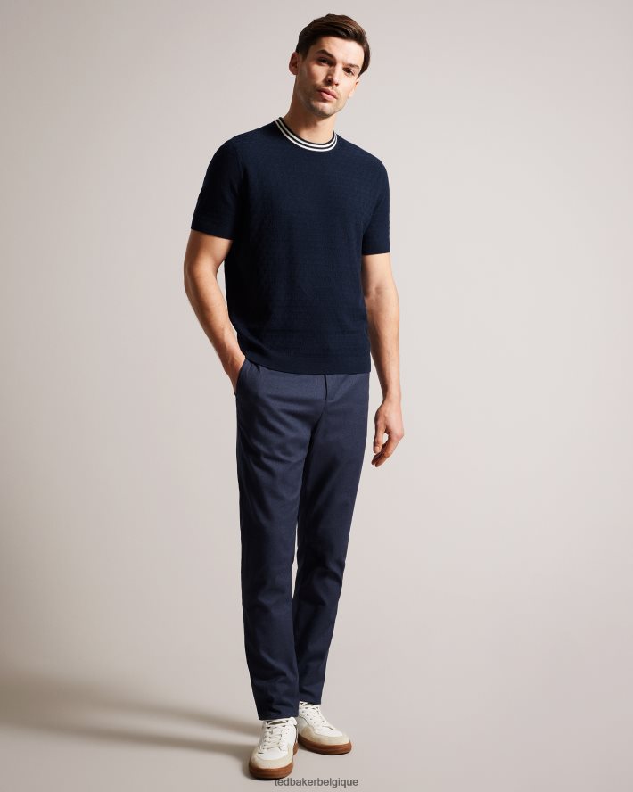être Ted Baker Hommes t-shirt cousu à manches courtes hanam marine FR8J421409 vêtements