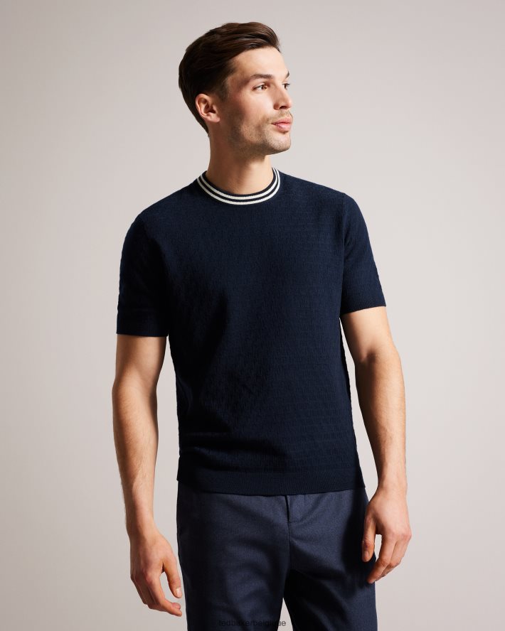 être Ted Baker Hommes t-shirt cousu à manches courtes hanam marine FR8J421409 vêtements