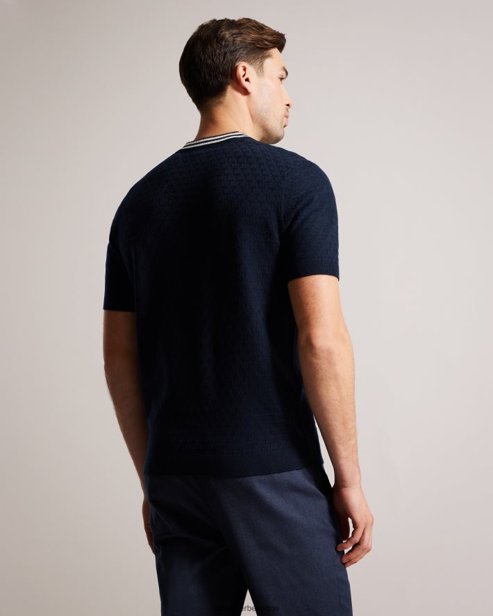 être Ted Baker Hommes t-shirt cousu à manches courtes hanam marine FR8J421409 vêtements