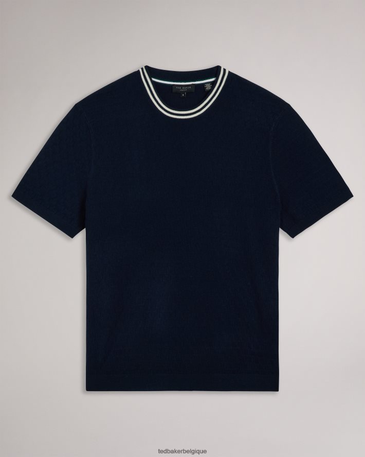 être Ted Baker Hommes t-shirt cousu à manches courtes hanam marine FR8J421409 vêtements