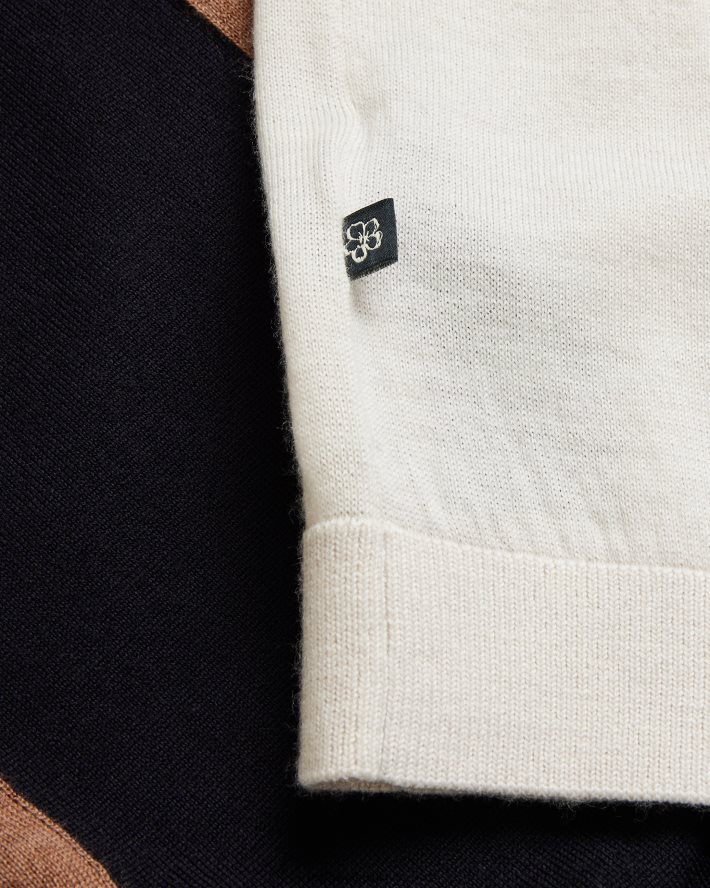 être Ted Baker Hommes t-shirt en pure laine à manches courtes navia bleu marine foncé FR8J421538 vêtements