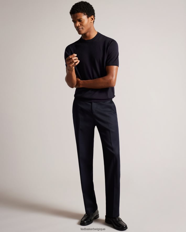 être Ted Baker Hommes t-shirt tricoté à manches courtes senti marine FR8J421591 vêtements