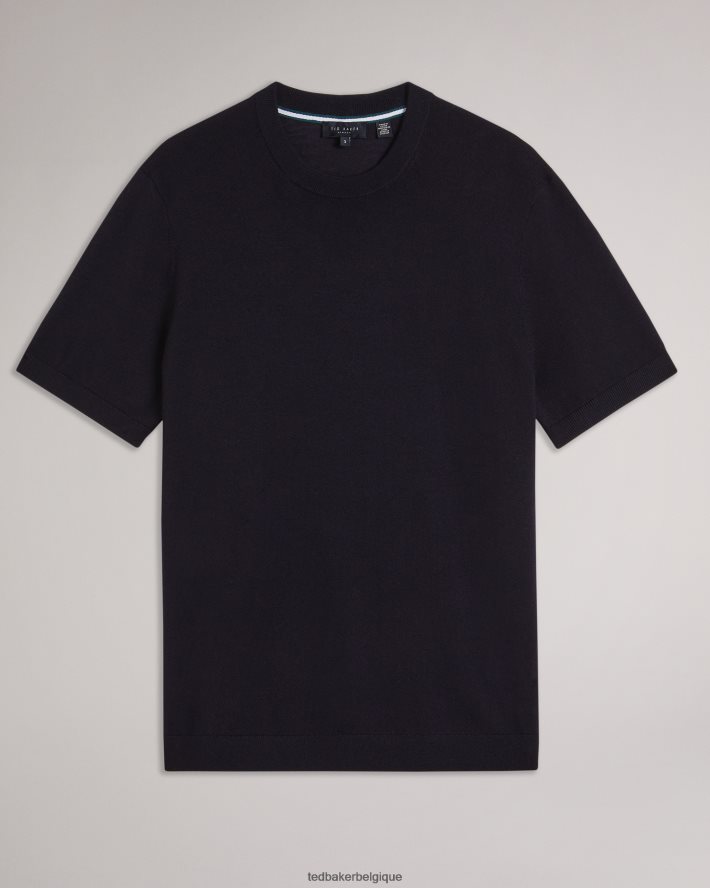 être Ted Baker Hommes t-shirt tricoté à manches courtes senti marine FR8J421591 vêtements