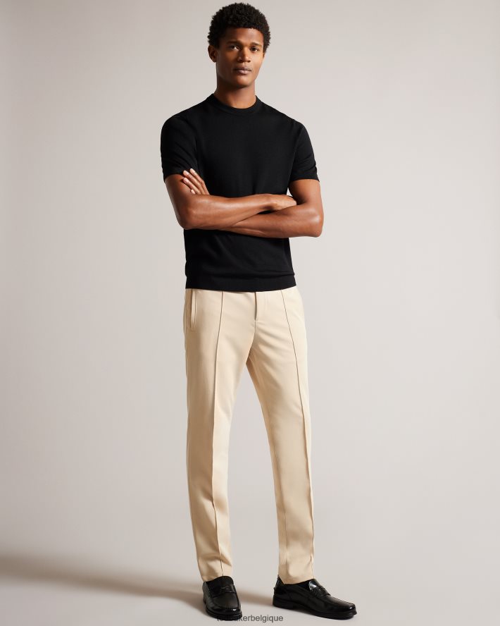 être Ted Baker Hommes t-shirt tricoté à manches courtes senti noir FR8J421468 vêtements