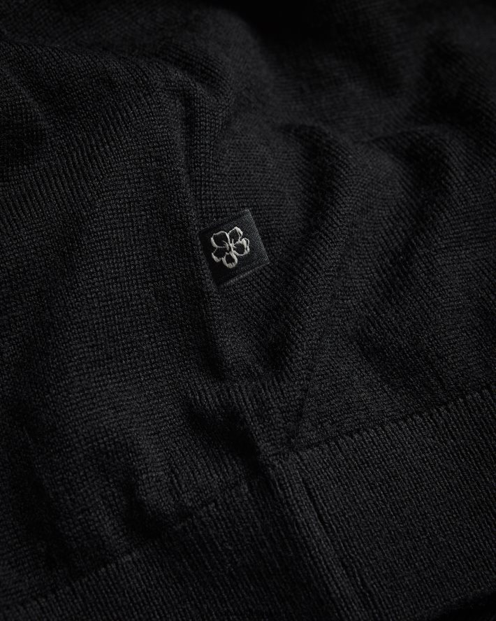 être Ted Baker Hommes t-shirt tricoté à manches courtes senti noir FR8J421468 vêtements