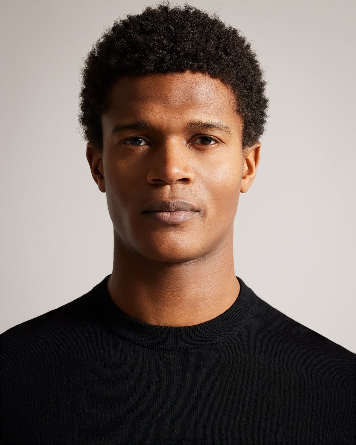 être Ted Baker Hommes t-shirt tricoté à manches courtes senti noir FR8J421468 vêtements