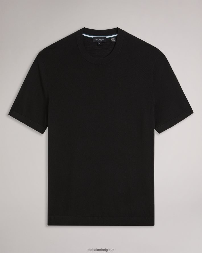 être Ted Baker Hommes t-shirt tricoté à manches courtes senti noir FR8J421468 vêtements