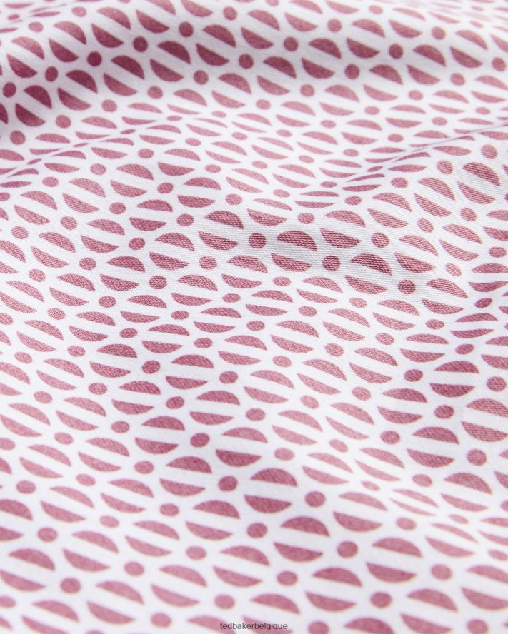 être Ted Baker Hommes chemise à imprimé géométrique cercle à manches longues conifur rose clair FR8J421229 vêtements