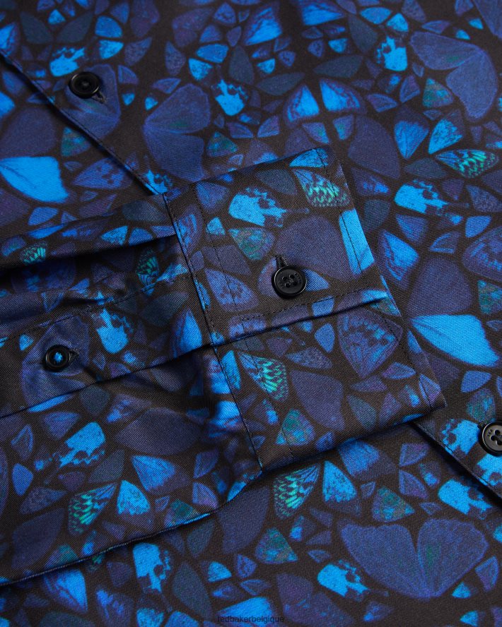 être Ted Baker Hommes chemise à manches longues et imprimé papillon Parlee bleu FR8J421278 vêtements