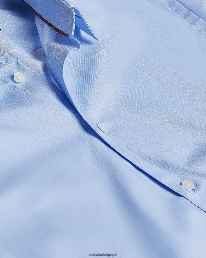 être Ted Baker Hommes chemise à pois à manches longues newtss bleu FR8J421441 vêtements