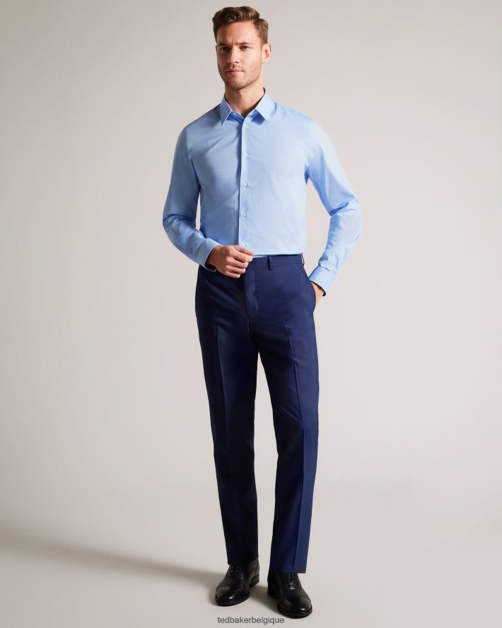 être Ted Baker Hommes chemise à pois à manches longues newtss bleu FR8J421441 vêtements