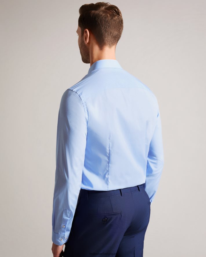être Ted Baker Hommes chemise à pois à manches longues newtss bleu FR8J421441 vêtements