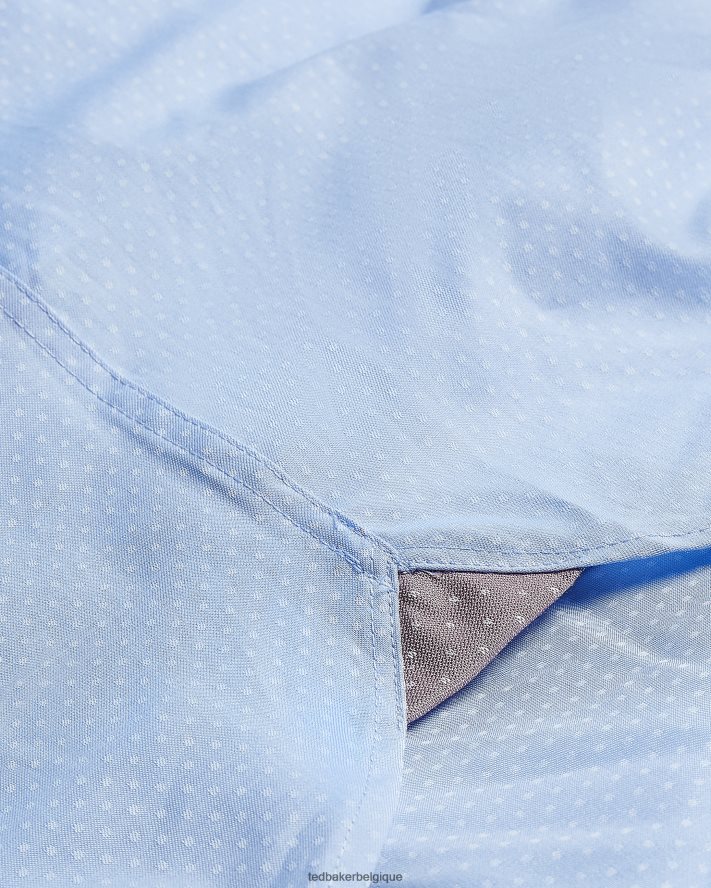 être Ted Baker Hommes chemise à pois à manches longues newtss bleu FR8J421441 vêtements