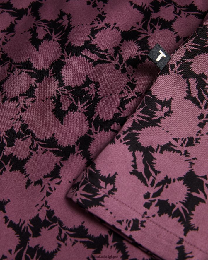 être Ted Baker Hommes comlee - chemise à manches longues et imprimé floral bordeaux FR8J421240 vêtements