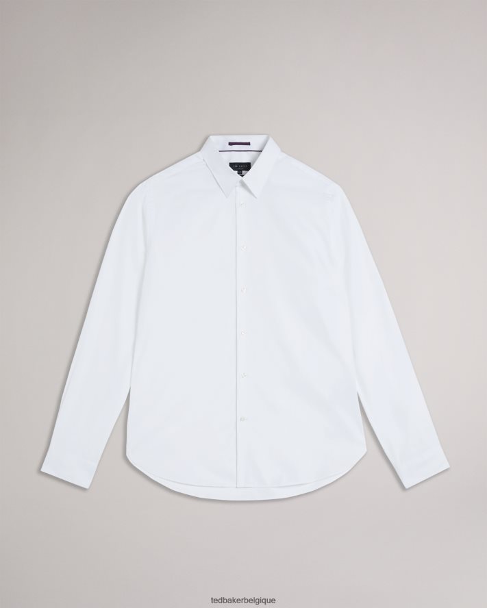 être Ted Baker Hommes haless - chemise à rayures texturées à manches longues blanc FR8J421486 vêtements