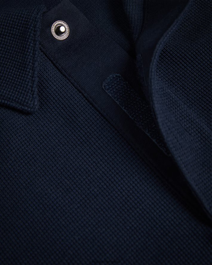 être Ted Baker Hommes polo coupe classique à manches longues wavelo marine FR8J421267 vêtements