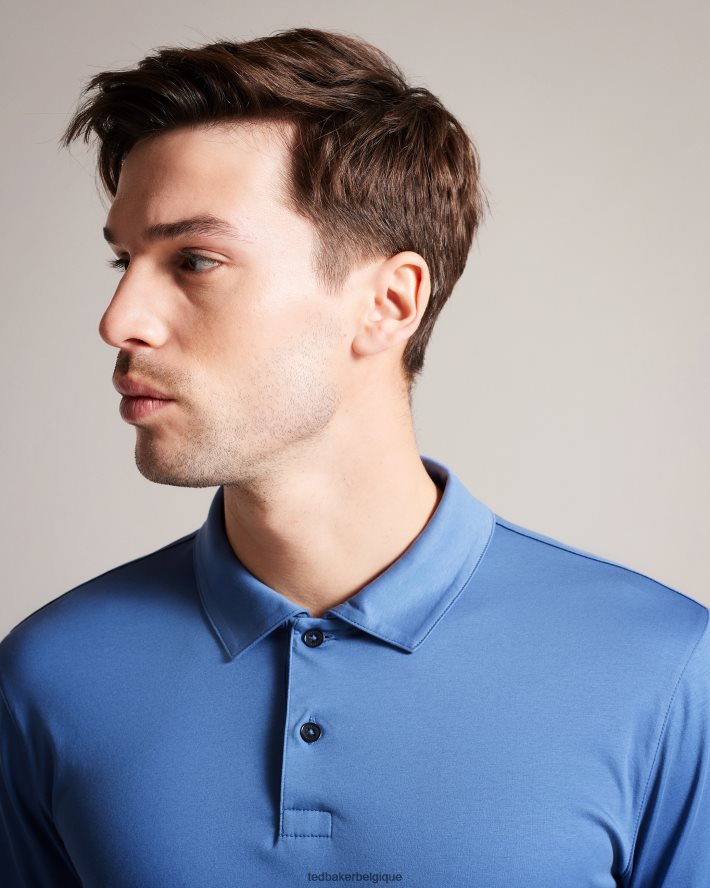 être Ted Baker Hommes toler - polo slim à manches longues bleu foncé FR8J421480 vêtements