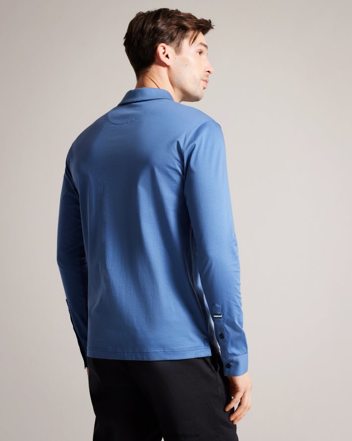 être Ted Baker Hommes toler - polo slim à manches longues bleu foncé FR8J421480 vêtements