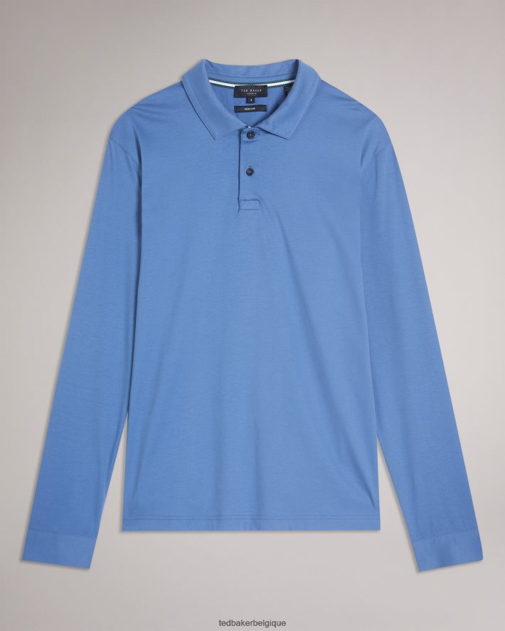 être Ted Baker Hommes toler - polo slim à manches longues bleu foncé FR8J421480 vêtements