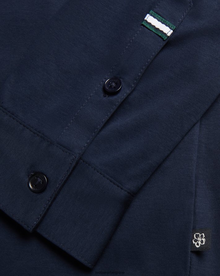 être Ted Baker Hommes toler - polo slim à manches longues marine FR8J421451 vêtements