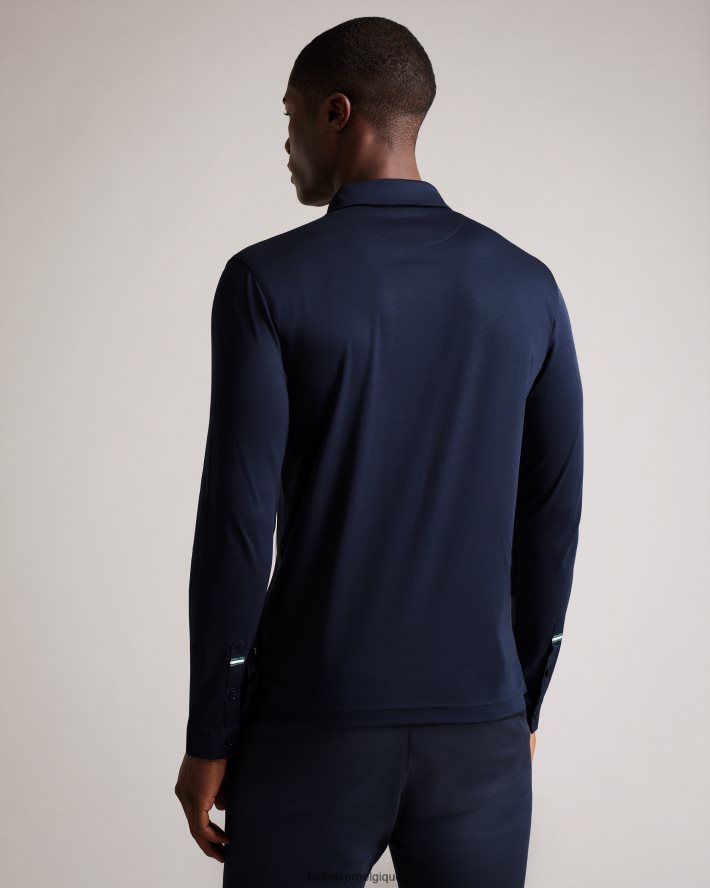 être Ted Baker Hommes toler - polo slim à manches longues marine FR8J421451 vêtements