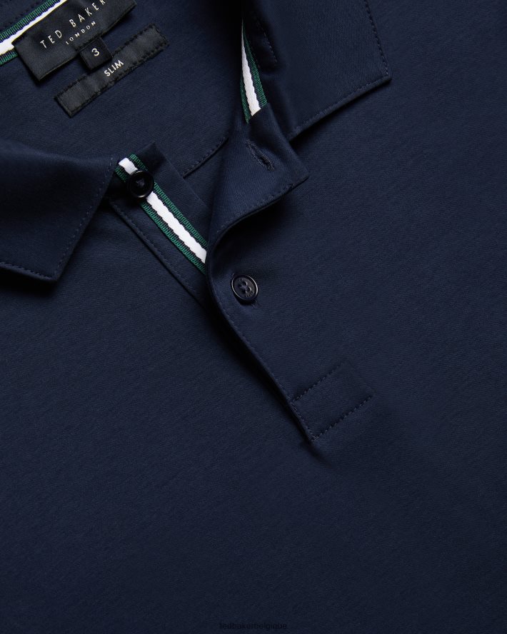 être Ted Baker Hommes toler - polo slim à manches longues marine FR8J421451 vêtements