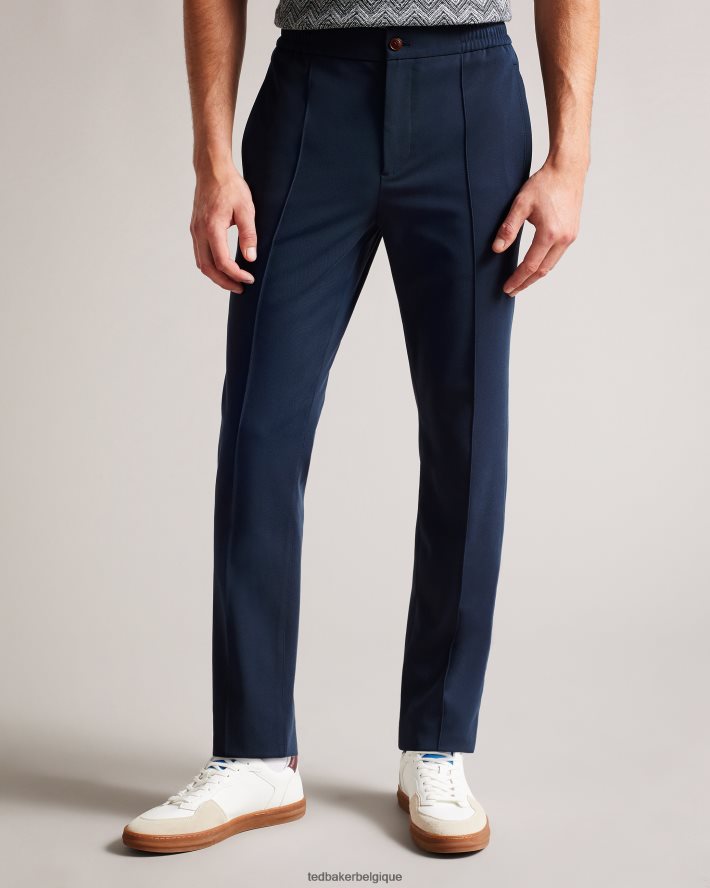 être Ted Baker Hommes Rodny Irvine - Pantalon slim élastiqué marine FR8J421378 vêtements