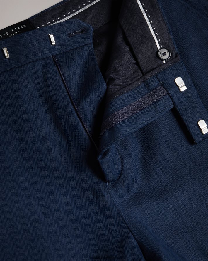 être Ted Baker Hommes Shakert - Pantalon slim à chevrons marine FR8J421227 vêtements