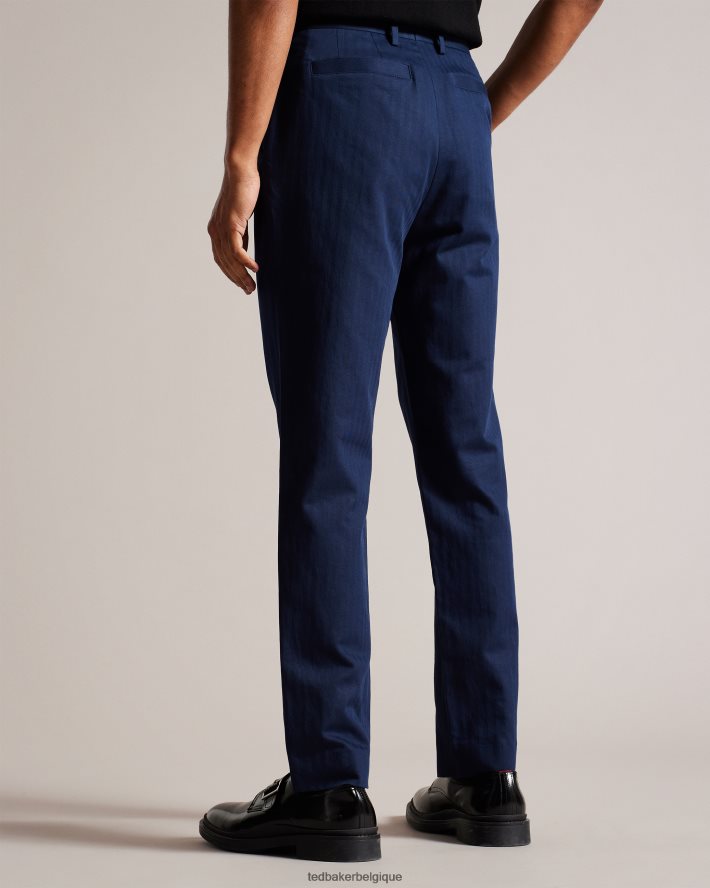 être Ted Baker Hommes Shakert - Pantalon slim à chevrons marine FR8J421227 vêtements