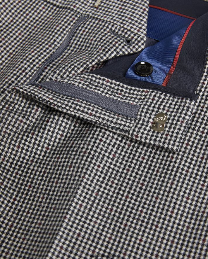 être Ted Baker Hommes jvct - pantalon de costume à carreaux mono noir FR8J421588 vêtements