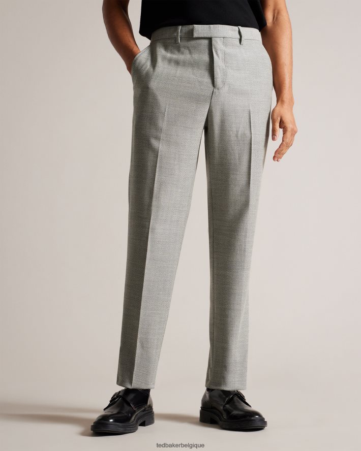 être Ted Baker Hommes lucciat pantalon slim à chevrons gris FR8J421419 vêtements