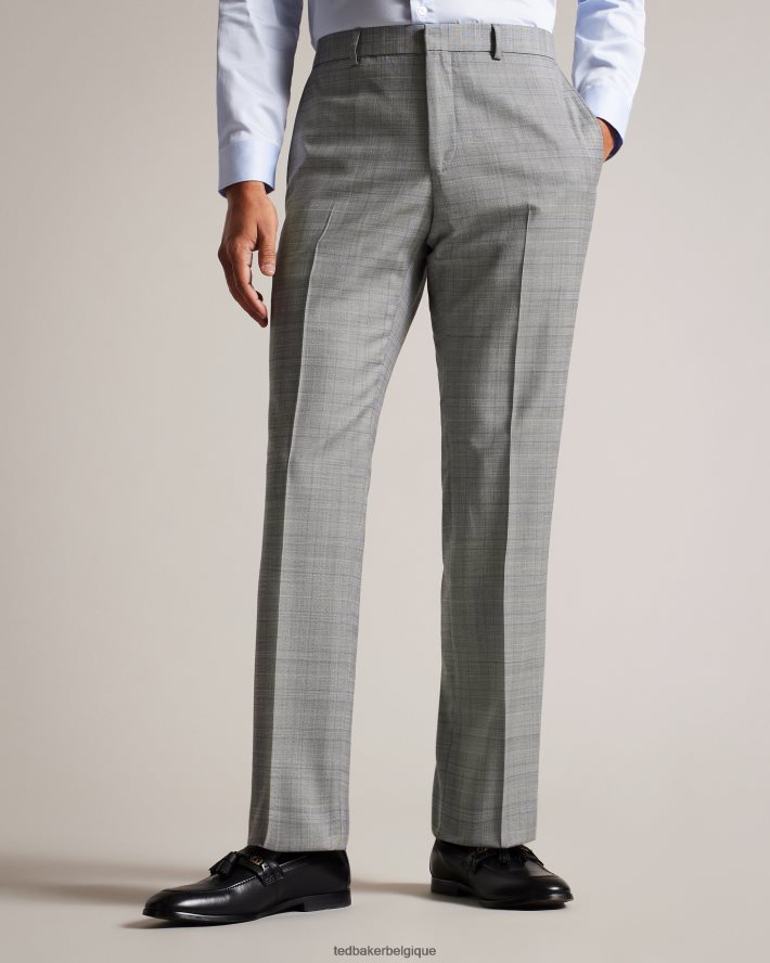 être Ted Baker Hommes pantalon à carreaux en laine mélangée elgolts gris FR8J421397 vêtements