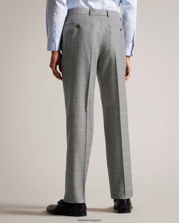 être Ted Baker Hommes pantalon à carreaux en laine mélangée elgolts gris FR8J421397 vêtements