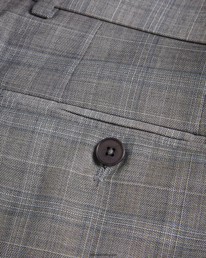 être Ted Baker Hommes pantalon à carreaux en laine mélangée elgolts gris FR8J421397 vêtements