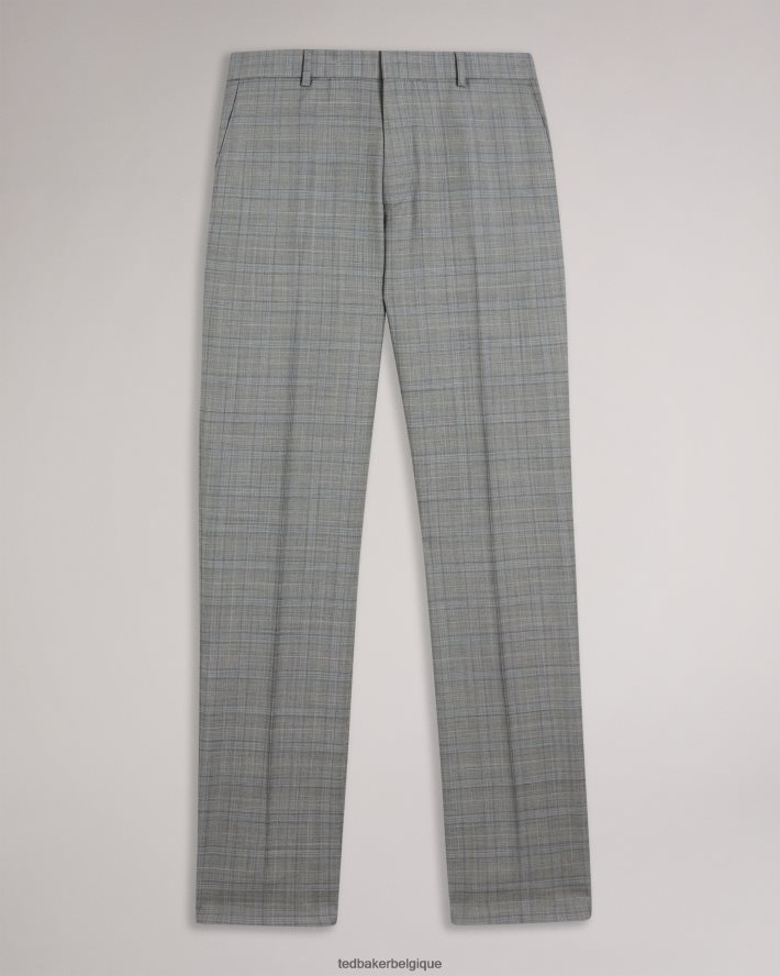 être Ted Baker Hommes pantalon à carreaux en laine mélangée elgolts gris FR8J421397 vêtements