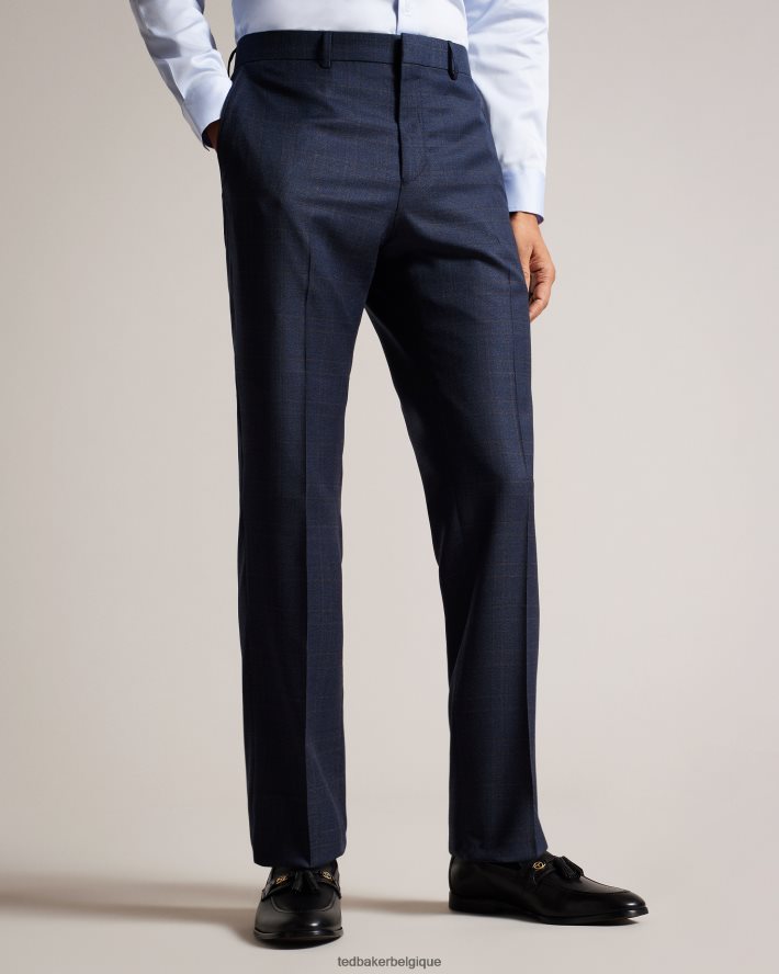 être Ted Baker Hommes pantalon de costume à carreaux en pure laine Cromts marine FR8J421474 vêtements