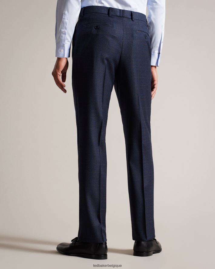 être Ted Baker Hommes pantalon de costume à carreaux en pure laine Cromts marine FR8J421474 vêtements