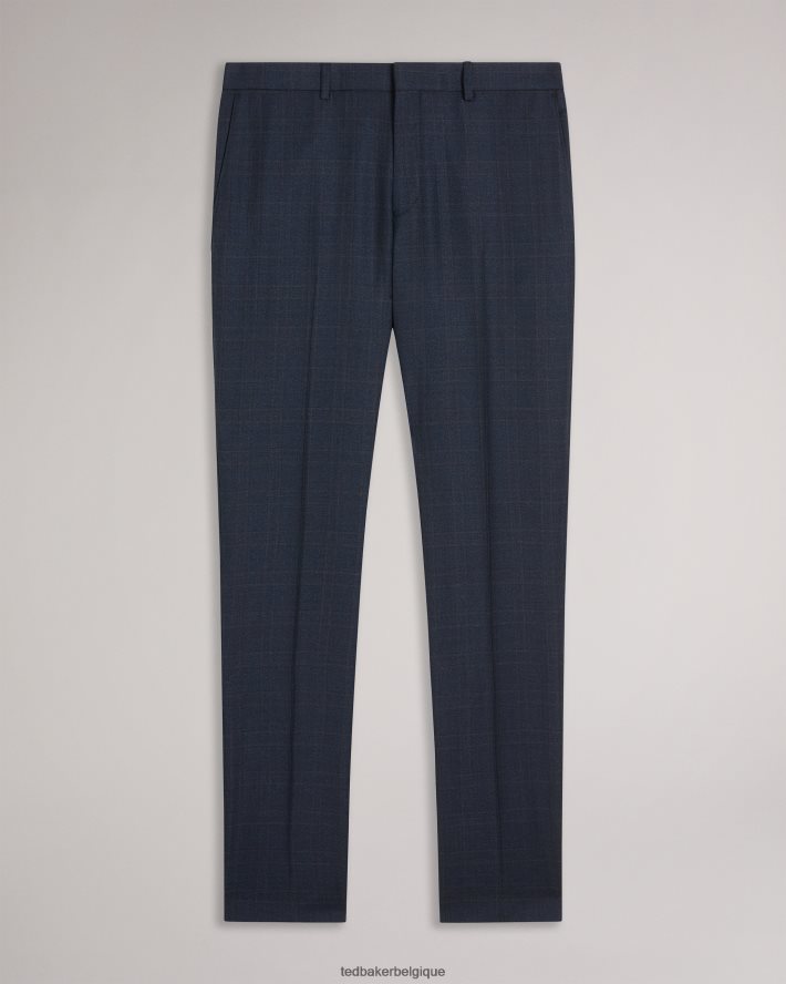 être Ted Baker Hommes pantalon de costume à carreaux en pure laine Cromts marine FR8J421474 vêtements