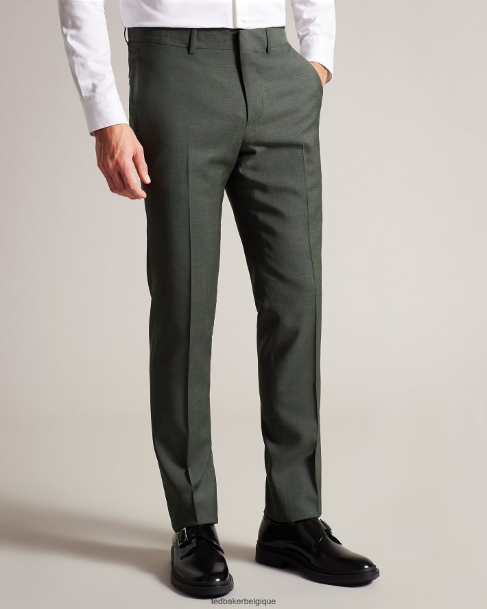 être Ted Baker Hommes pantalon de costume en peau de requin en pure laine riche kaki FR8J421388 vêtements
