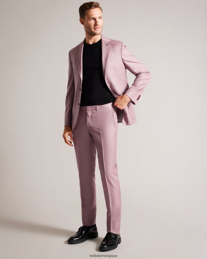 être Ted Baker Hommes pantalon de costume en pure laine ignacet rose FR8J421552 vêtements