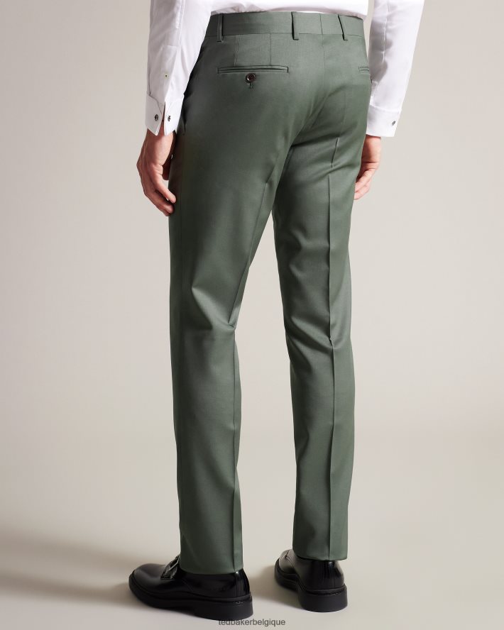 être Ted Baker Hommes pantalon de costume en pure laine à revers vert FR8J421417 vêtements