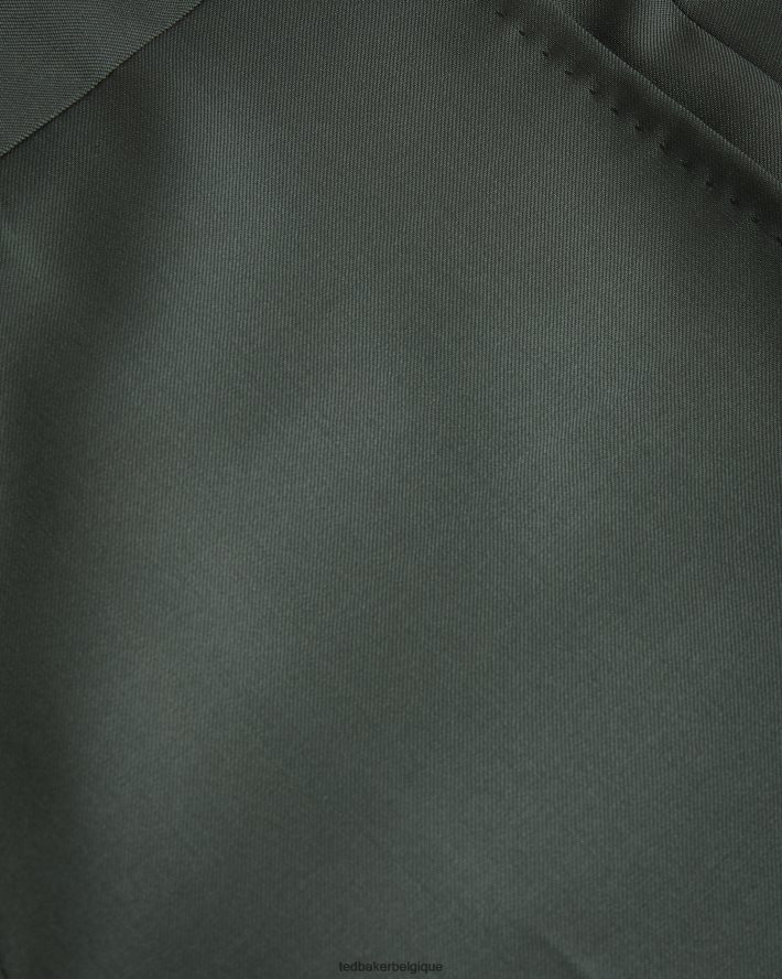 être Ted Baker Hommes pantalon de costume en pure laine à revers vert FR8J421417 vêtements