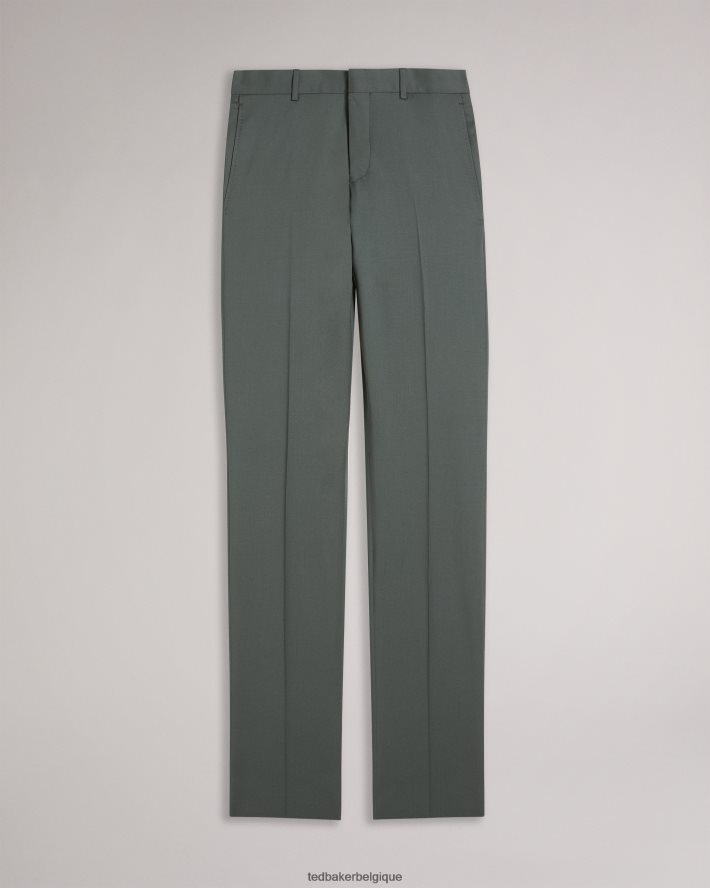 être Ted Baker Hommes pantalon de costume en pure laine à revers vert FR8J421417 vêtements